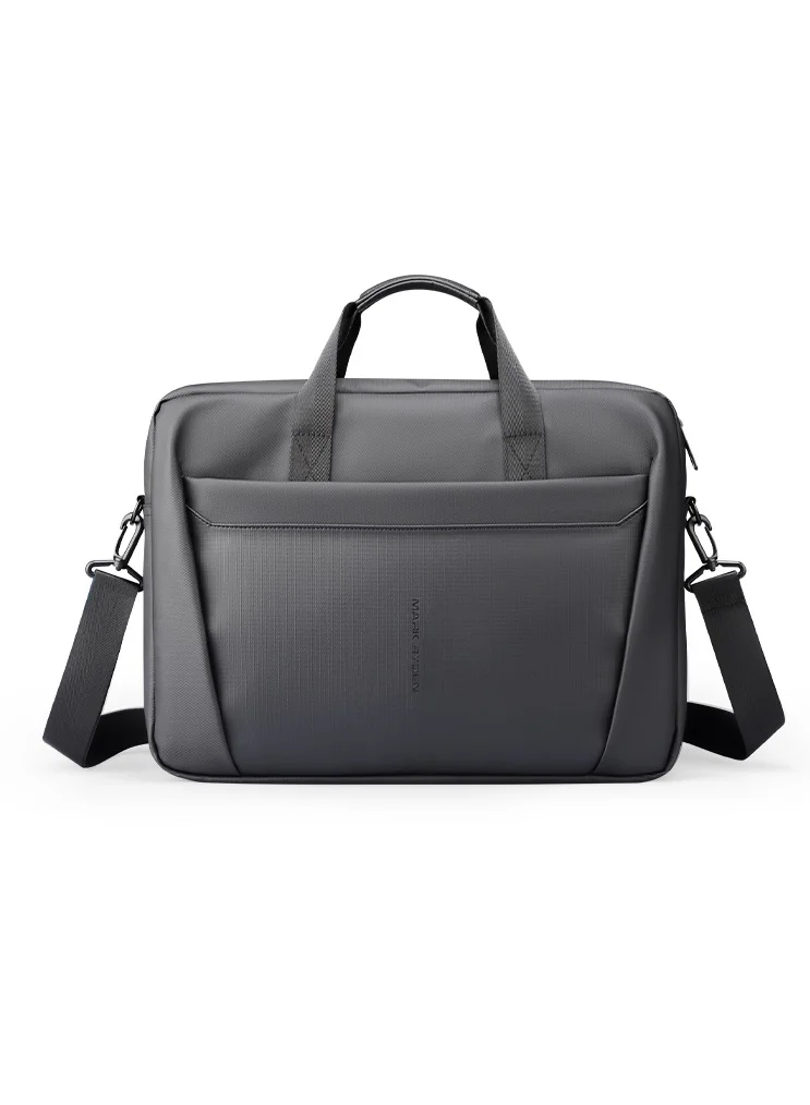 MARK RYDEN MARK RYDEN MR 616D Black Laptop Bag 15.6 Inch, Digital Series Slim Briefcase, Oxford Business Shoulder Bag with Multi-Compartments, Trolley Strap & Water-Repellent Fabric