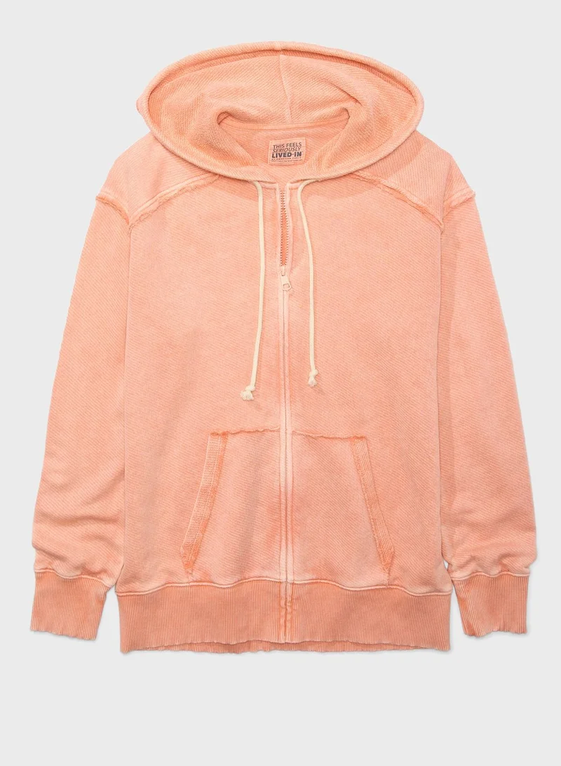 American Eagle Zip Through Hoodie