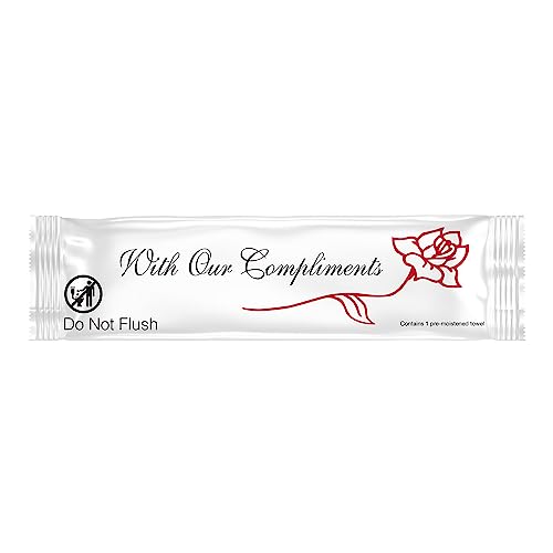 Diamond Wipes Pre-moistened Hand Wipes - “With Our Compliments” Logo 10x8” Extra Thick Lemon-Scented Pack of 250 Individually Wrapped Wet Wipes - Image 1