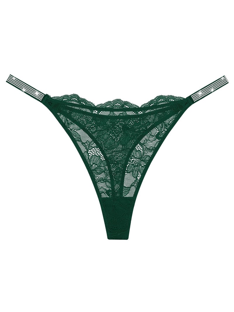 Women's Sexy Lace Thong with Rhinestones - Image 1