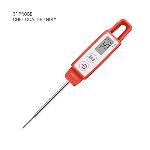 Lavatools PT09C Super-Quick Commercial Grade Digital Thermometer for Cooking, Meat, Candy, Candle, Liquid, Oil, 3" Compact Probe, Splash Proof, °C/°F Toggle, Hold Function - Sambal - Image 2