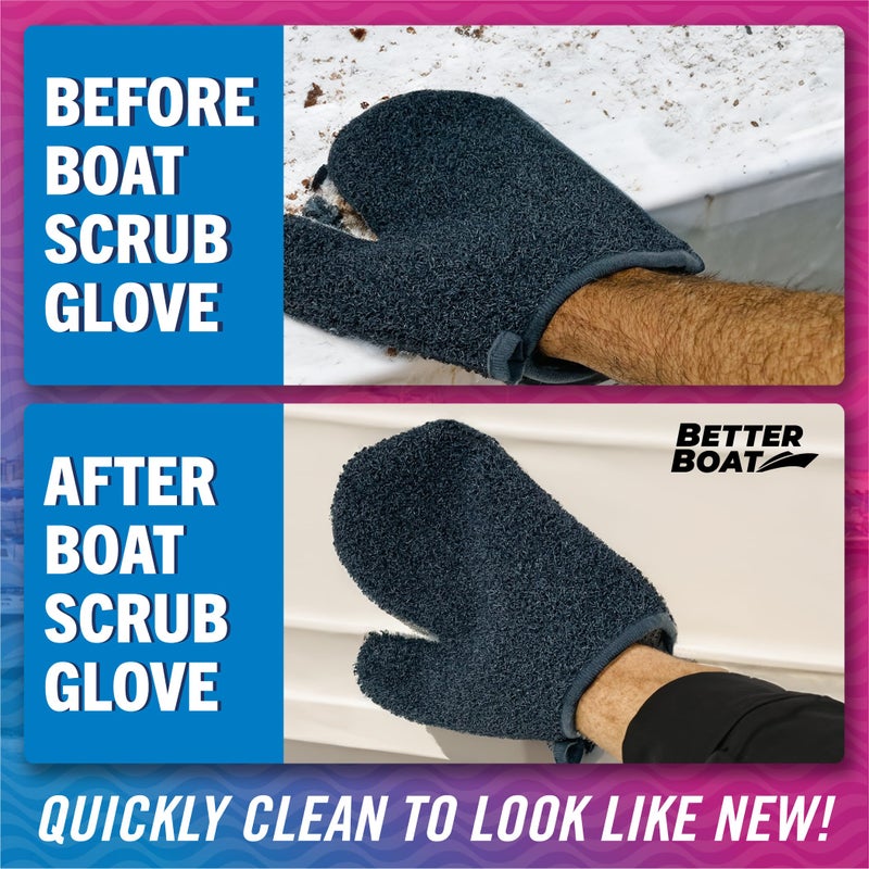 Better Boat Boat Scrubbing Brush Glove, Heavy-Duty Deck and Hull Scrub Mitt for Floors, Aluminum, Pontoon, Marine and Fishing Boat Accessories - Image 2
