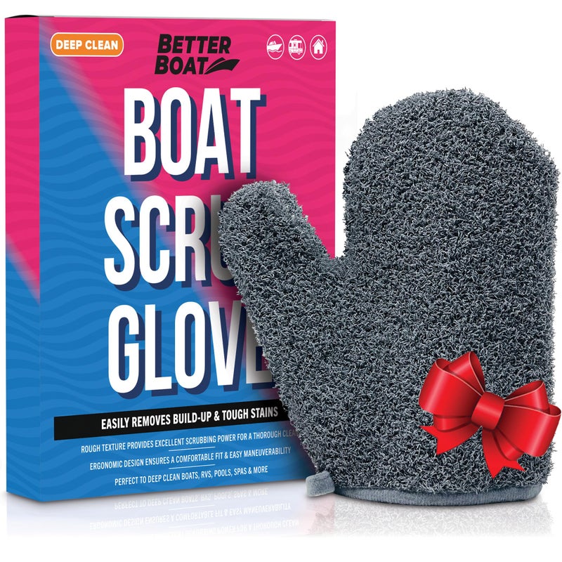 Better Boat Boat Scrubbing Brush Glove, Heavy-Duty Deck and Hull Scrub Mitt for Floors, Aluminum, Pontoon, Marine and Fishing Boat Accessories - Image 1