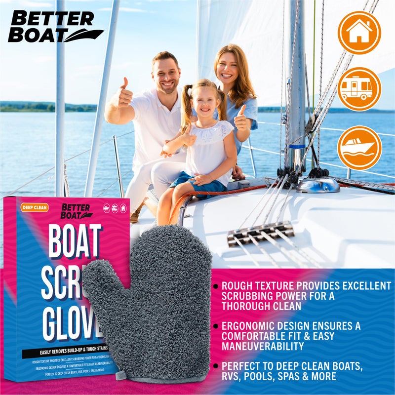 Better Boat Boat Scrubbing Brush Glove, Heavy-Duty Deck and Hull Scrub Mitt for Floors, Aluminum, Pontoon, Marine and Fishing Boat Accessories - Image 5