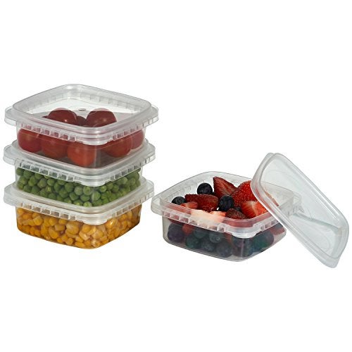 Decony 16-oz. Square Clear Deli Containers with Lids , Tamper-Proof BPA-Free , Take Out Food Storage Containers Space Saver Airtight Meal Prep Container , 25Pack - Image 2