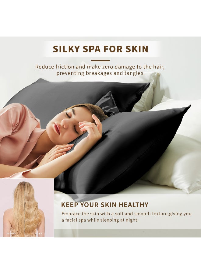 لايف ستايل كيس وساده اصلي بسوسته مصنوع من حرير ساتان100% ذات لمعان طبيعي للشعر و البشره  55*75 سم - Image 5