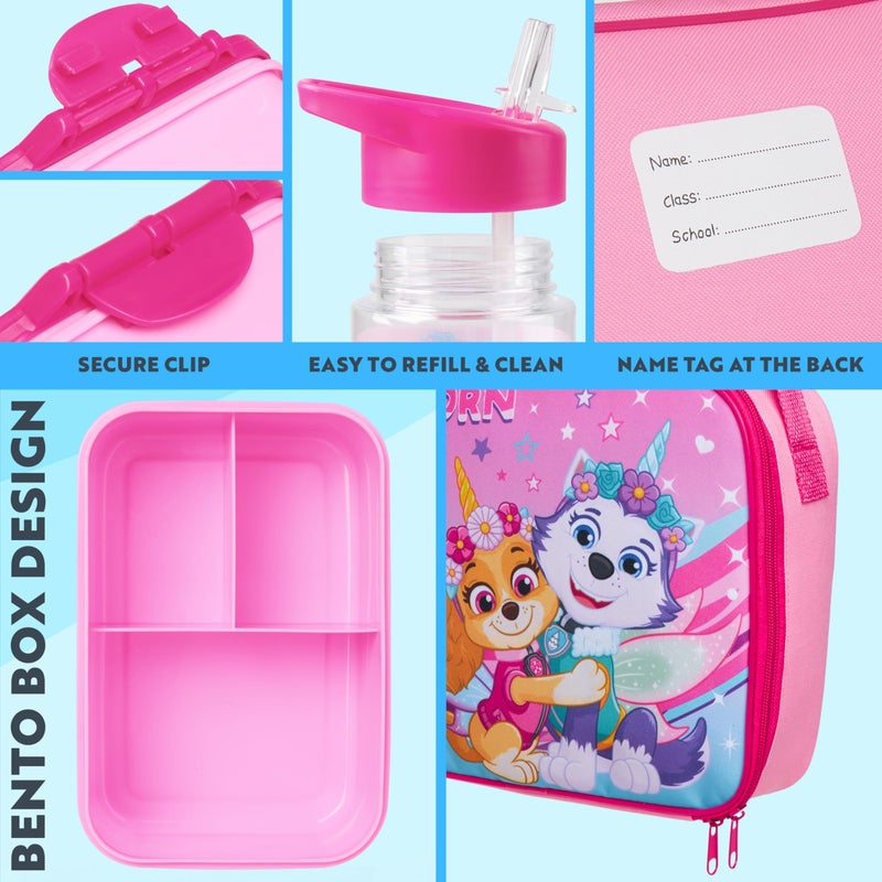 Get Trend Paw Patrol Water Bottle Lunch Box Lunch Bag Kids Set 3 Pcs Insulated Snack Bag For School Travel Gifts For Kids (Pink Paw Patrol) - Image 4