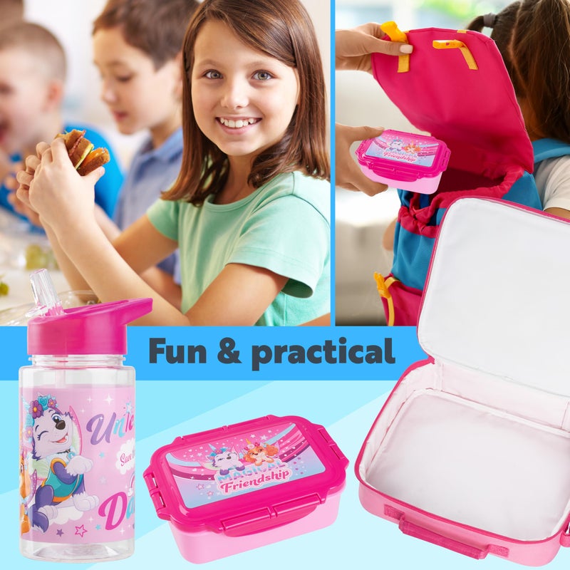 Get Trend Paw Patrol Water Bottle Lunch Box Lunch Bag Kids Set 3 Pcs Insulated Snack Bag For School Travel Gifts For Kids (Pink Paw Patrol) - Image 2