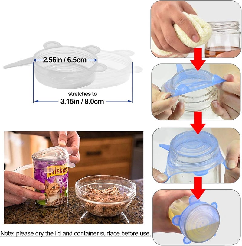 Adpartner Silicone Can Lids (10 Pack, All 2.6'' Diameter), Reusable Silicone Stretch Lids for Pet Food Cans, BPA-free Seal Can Covers for Yogurt Jars Soda Regular Mason Jars Canned Pet Foods - Image 3