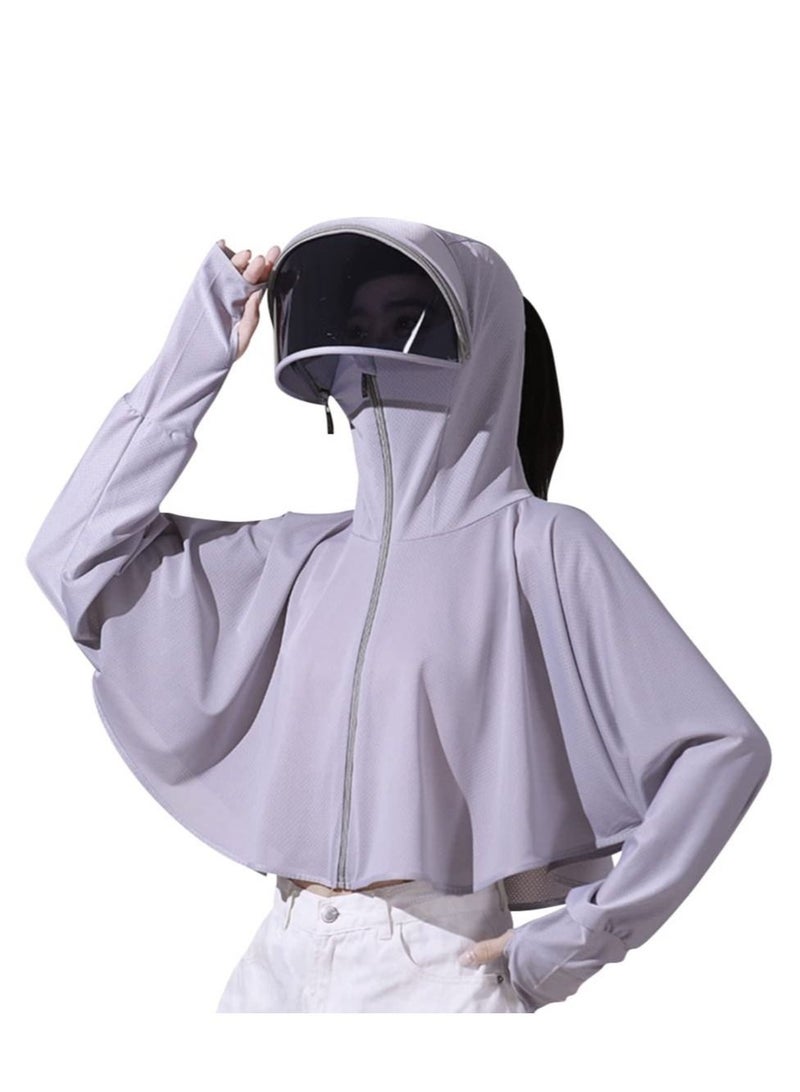 Generic Women's UPF 50+ Sun Protection Hoodie Jacket Lightweight Long Sleeve Sun Shirt for Women with Pocket Hiking Outdoor, Ice Silk Quick Drying Sweatshirt  - Image 1