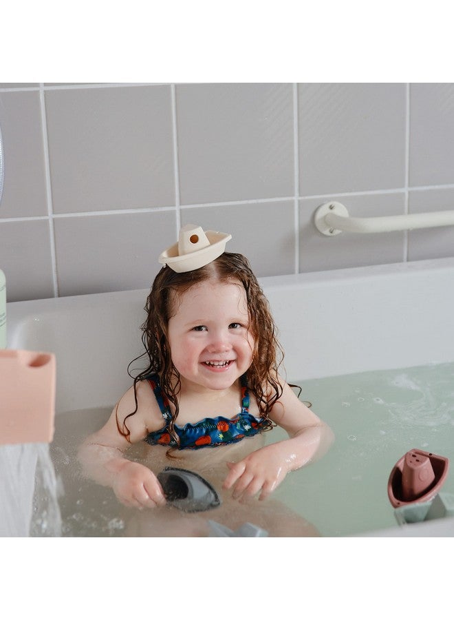 mushie Stackable Bath Boats Toy (Original) | Floating Bathtub Toys for Baby & Toddler, Set of 5 | Made in Denmark - Image 4