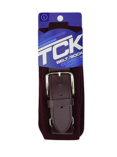 TCK Baseball/Softball Adult Belt & Socks Combo Set (Maroon, Large) - Maroon,Large - Image 2