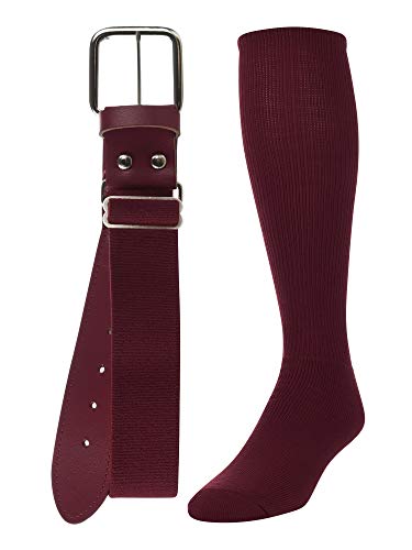 TCK Baseball/Softball Adult Belt & Socks Combo Set (Maroon, Large) - Maroon,Large - Image 5