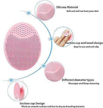 Rosarden Facial Cleansing Brush Silicone Face Massager Brush Face Scrub Pads for Exfoliating AntiAging Skin Cleanser and Deep Exfoliator Makeup Tool for All Skin Types 2 PCS Color Random - Image 5