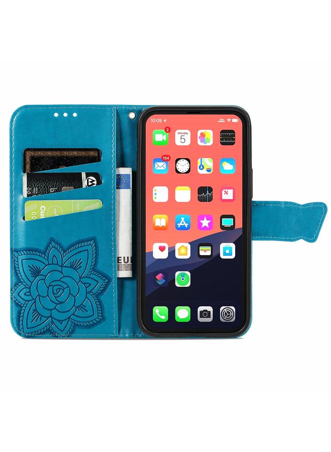 Zaboon Case For iPhone 13 Butterfly Love Flower Embossed Horizontal Flip Leather Case with Bracket / Card Slot / Wallet / Lanyard - Image 3