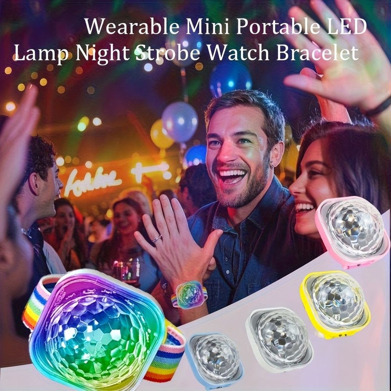 LED Lamp Night Strobe Watch Disco Light 4 Colors Mode Remote Control DJ Light White Small Easy To Carry Holiday Gift Party Supplies Home Decoration Birthday Mystery Gift Camping Night Light - Image 1