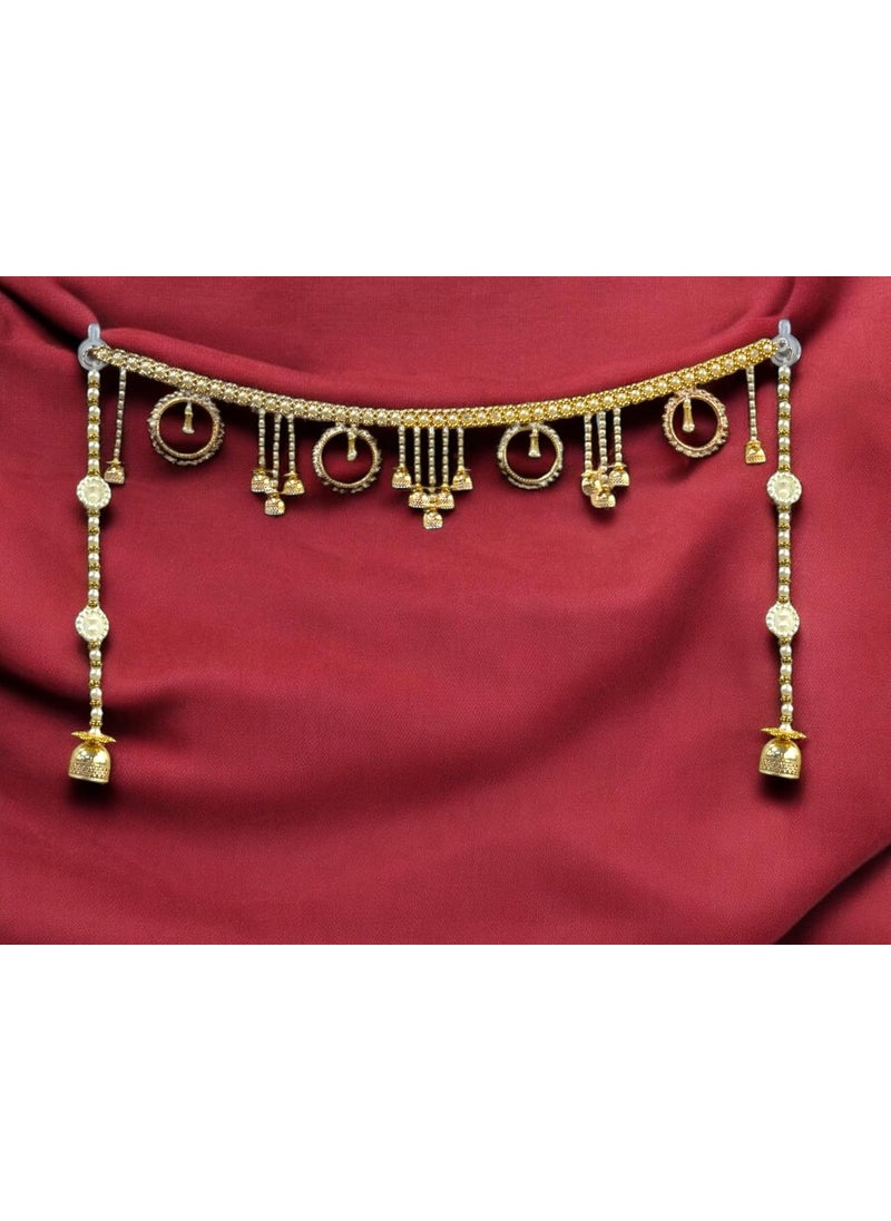 SMARAN Smaran Traditional White Moti Beads Handmade Door HangingBandarwalToran for Door Traditional Bandarwal for Door for Home Decore Torans for Entrance Festival Diwali Decoration  - Image 2