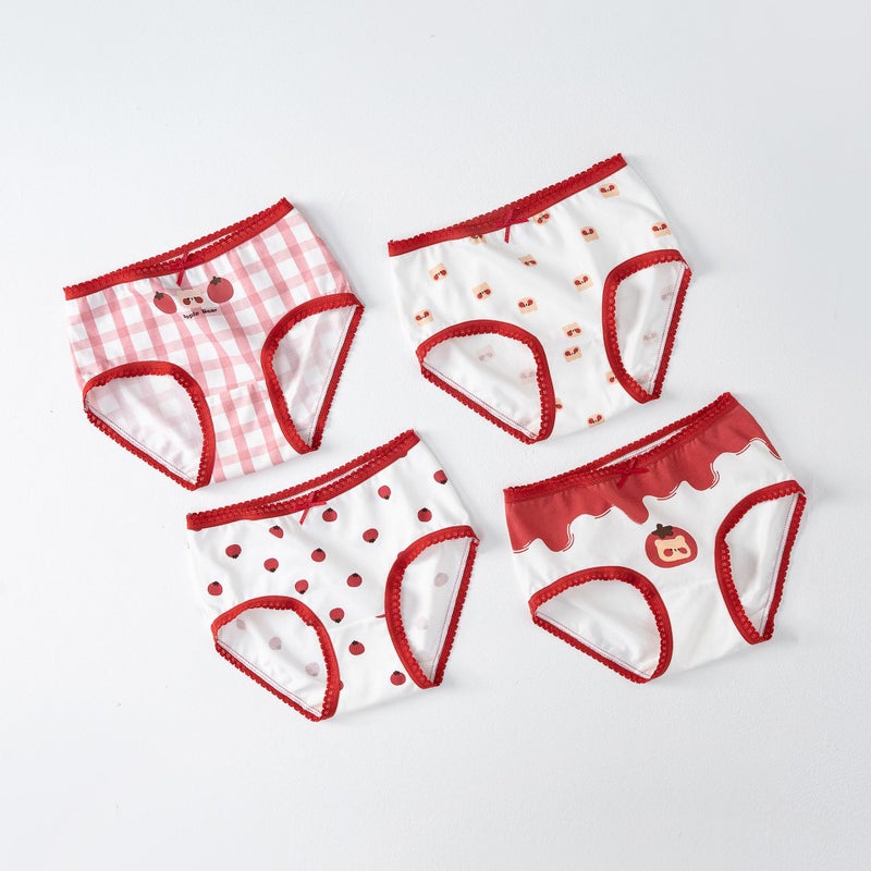 Girls Cotton Antibacterial Breathable Panties H978/Tomato Bear SJ5415 