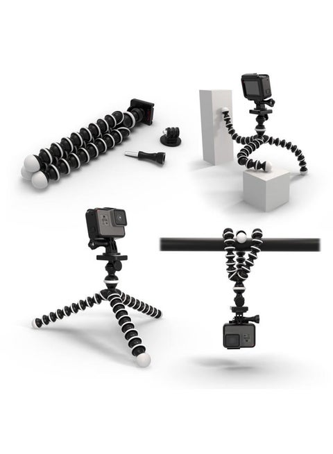 Digicharge 10‘' Octopus Flexible Tripod Camera + Action Cam Mount Stand, Compatible With GoPro Hero13 Hero12 Hero11 Hero10 Max HERO 13 12 11 Mini 10 9 8 FUSION DJI Osmo Action 5 Akaso Brave Apeman Cam