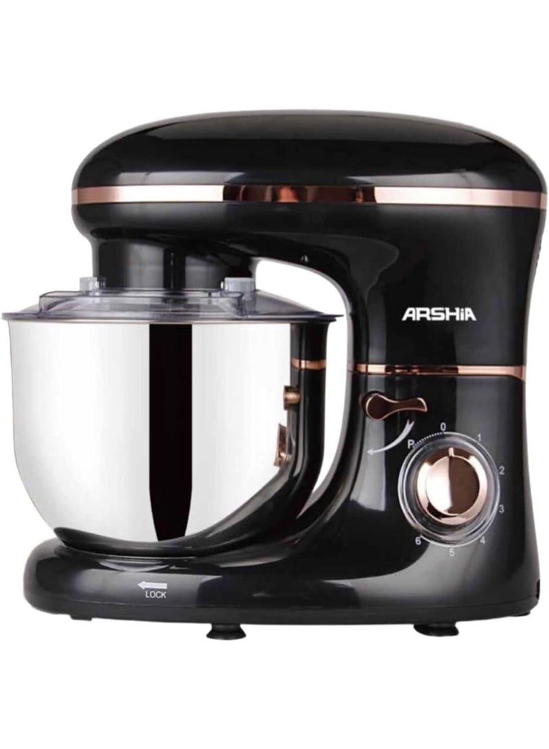 ARSHIA Dough Mixer 1400W 5.5L Stainless Steel Bowl Black Silver Model ASM1909-4001