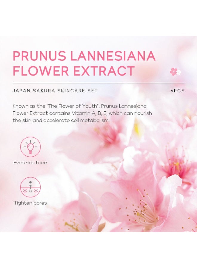 لايكو مجموعة لايكو اليابان للعناية بالبشرة بزهرة ساكورا، ٥ قطع | مجموعة متكاملة للعناية بالوجه، تتضمن منظفًا، وتونرًا، وسيرومًا، وكريمًا للعينين، وكريمًا مُرطِّبًا، وواقيًا من الشمس | مُرطِّبة، ومُفتِّحة، ومضادة للشيخوخة | للاستخدام ليلًا ونهارًا - Image 3