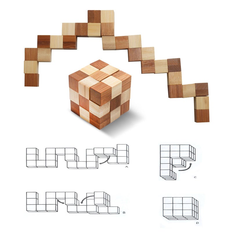 ريتش بوكسر 4 عبوات من العاب تحفيز العقل والاحجيات الخشبية - احجية ثلاثية الابعاد للمراهقين والبالغين خشب منطقية مكعب سحري كرة سحرية، لعبة ذهنية للتجميع والازالة - Image 3