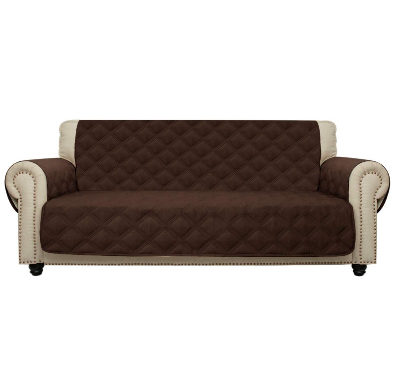 CHHKON Sofa Cover 100% Waterproof Non-Slip Quilted Furniture Protector Sofa Slipcover for Children, Pets for Leather Couch (Chocolate, 68") - Image 4