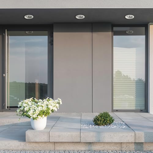 Globe Electric 90671 5" Rust Proof Indoor/Outdoor Ridged Baffle Round Trim Recessed Lighting Kit, White, Easy Install Push-N-Click Clips, 4.5" Hole Size, Dimmable, Porch Light, Bulb Not Included - Image 4