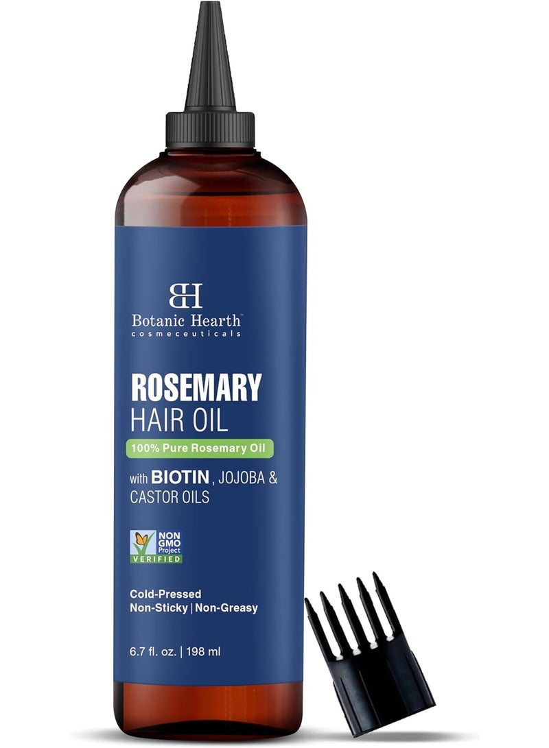 Botanic Hearth Botanic Hearth 100% Pure Rosemary Oil for Hair Growth (Rosemay Oil for Hair Growth), Enriched with Biotin, Hair Strengthening Treatment, With Jojoba Oil and Castor Oil, 6.7 fl oz - Image 1