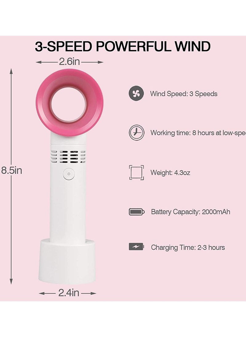 SYOSI Eyelash Fan Dryer, Portable USB Rechargeable Mini Fan Bladeless Handheld Fan for Eyelash Extension, Air Conditioning Blower for Essential Eyelash Extension Supplies (White)  - Image 3
