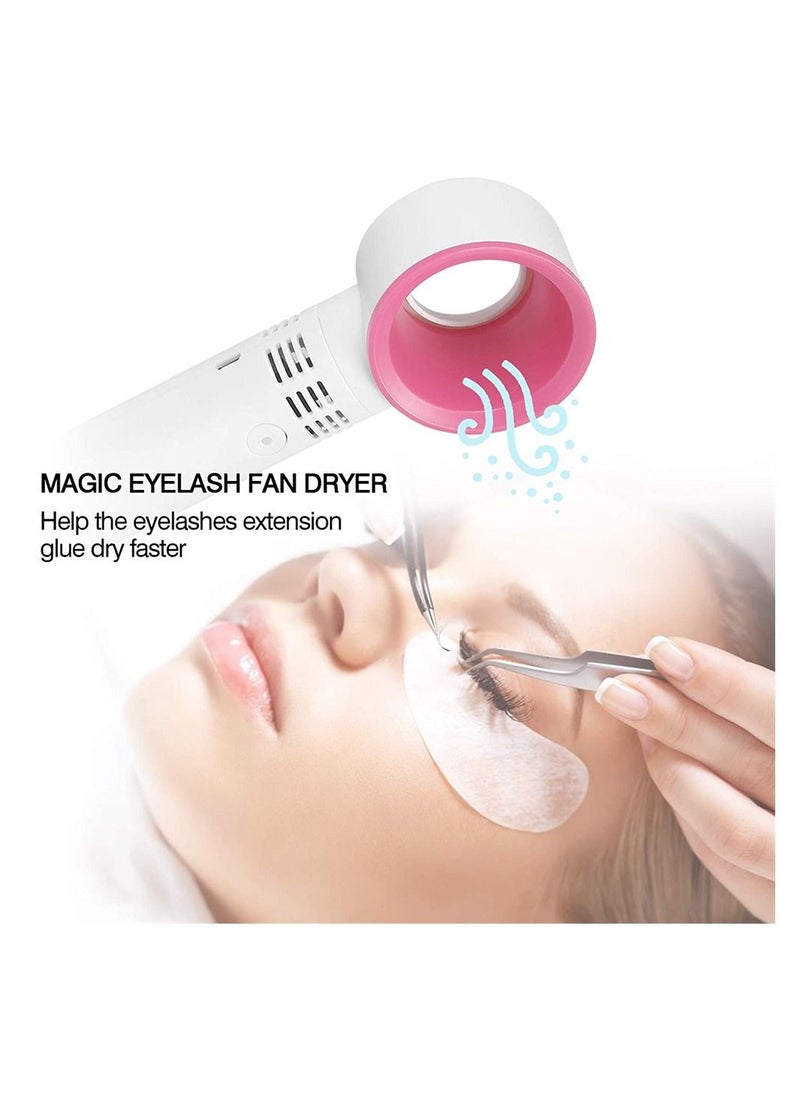 SYOSI Eyelash Fan Dryer, Portable USB Rechargeable Mini Fan Bladeless Handheld Fan for Eyelash Extension, Air Conditioning Blower for Essential Eyelash Extension Supplies (White)  - Image 2