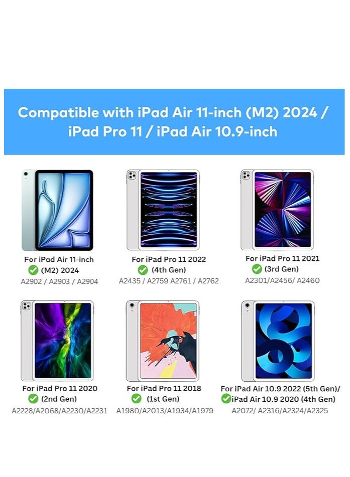 ipad keyboard Arabic and English Keyboard Case for iPad Air 11-inch (M2)  iPad Pro 11 inch (1st/2nd/3rd/4th Generation) – Magic-Style Magnetic Keyboard Case with Multi-Touch Trackpad Compatible with - Image 4