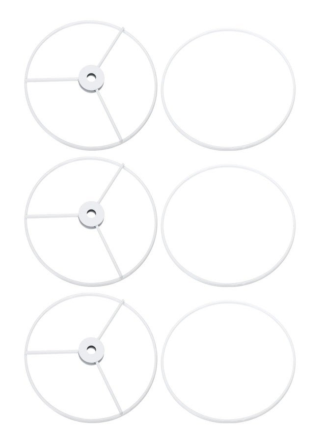 PATIKIL 6 Inch E26 E27 Lamp Shade Ring Frame, 3 Pack Lampshade Holder Wire Frame DIY Drum Ring for Table Floor Lamp White - Image 1