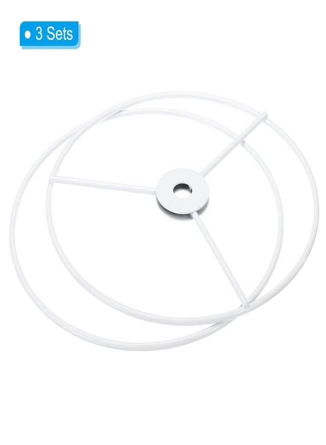 PATIKIL 6 Inch E26 E27 Lamp Shade Ring Frame, 3 Pack Lampshade Holder Wire Frame DIY Drum Ring for Table Floor Lamp White - Image 3