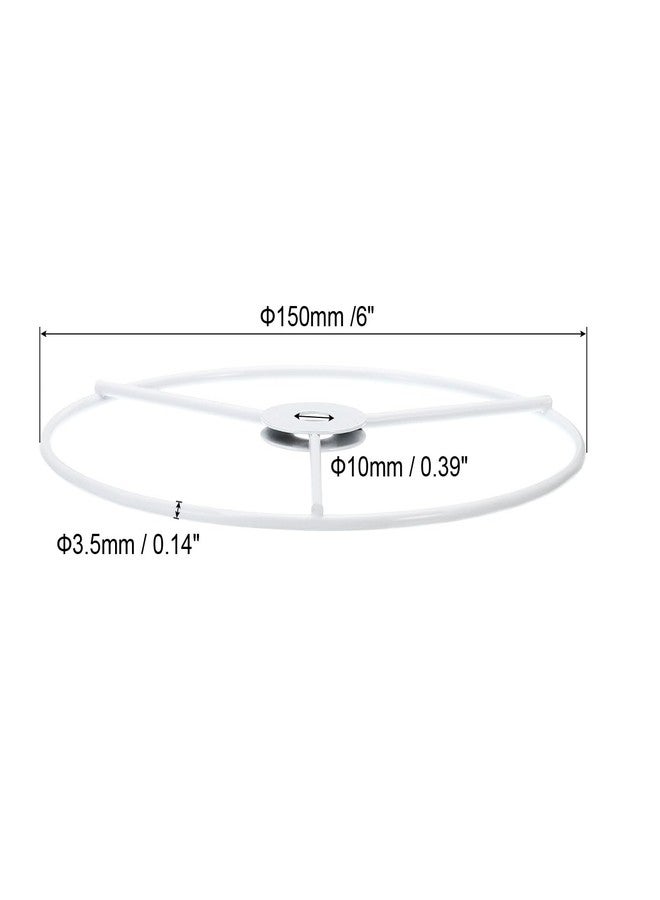 PATIKIL 6 Inch E26 E27 Lamp Shade Ring Frame, 3 Pack Lampshade Holder Wire Frame DIY Drum Ring for Table Floor Lamp White - Image 2