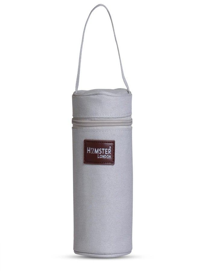 HAMSTER London Alba Bottle Covers, Soft Baby Feeding Bottle Cover with Easy to Hold Strap for 120ml to 150ml Bottles (Silver) - Image 1