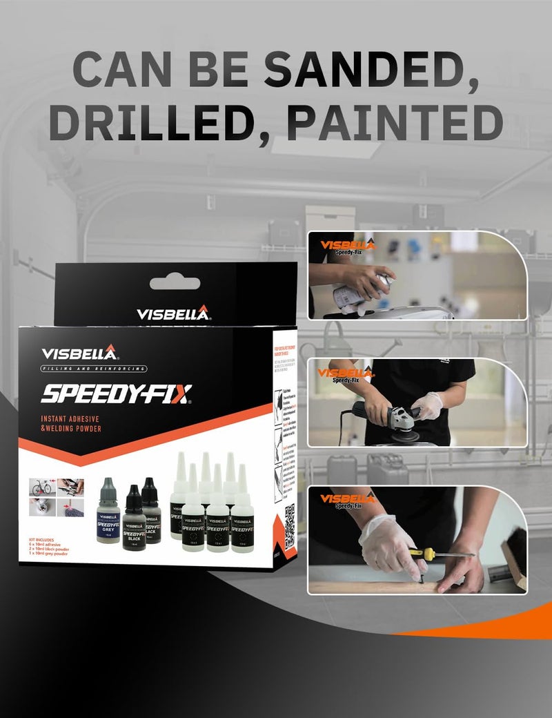 Visbella 7 Second Quick Fix Instant Adhesive Strong Powder Filling Reinforced Waterproof Super Heavy Duty Metal Surface Repair Products - Image 3