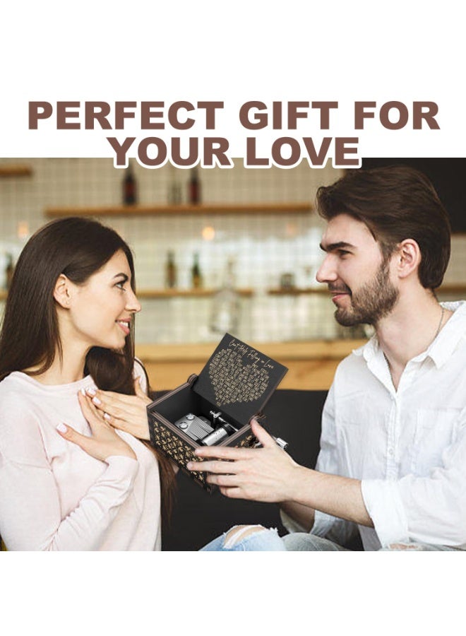 SANMUGEED Can't Help Falling in Love Music Box, Wooden Hand Crank Musical Box, Anniversary Valentines Birthday for Lover, Boyfriend, Girlfriend, Wife, Husband - Image 4