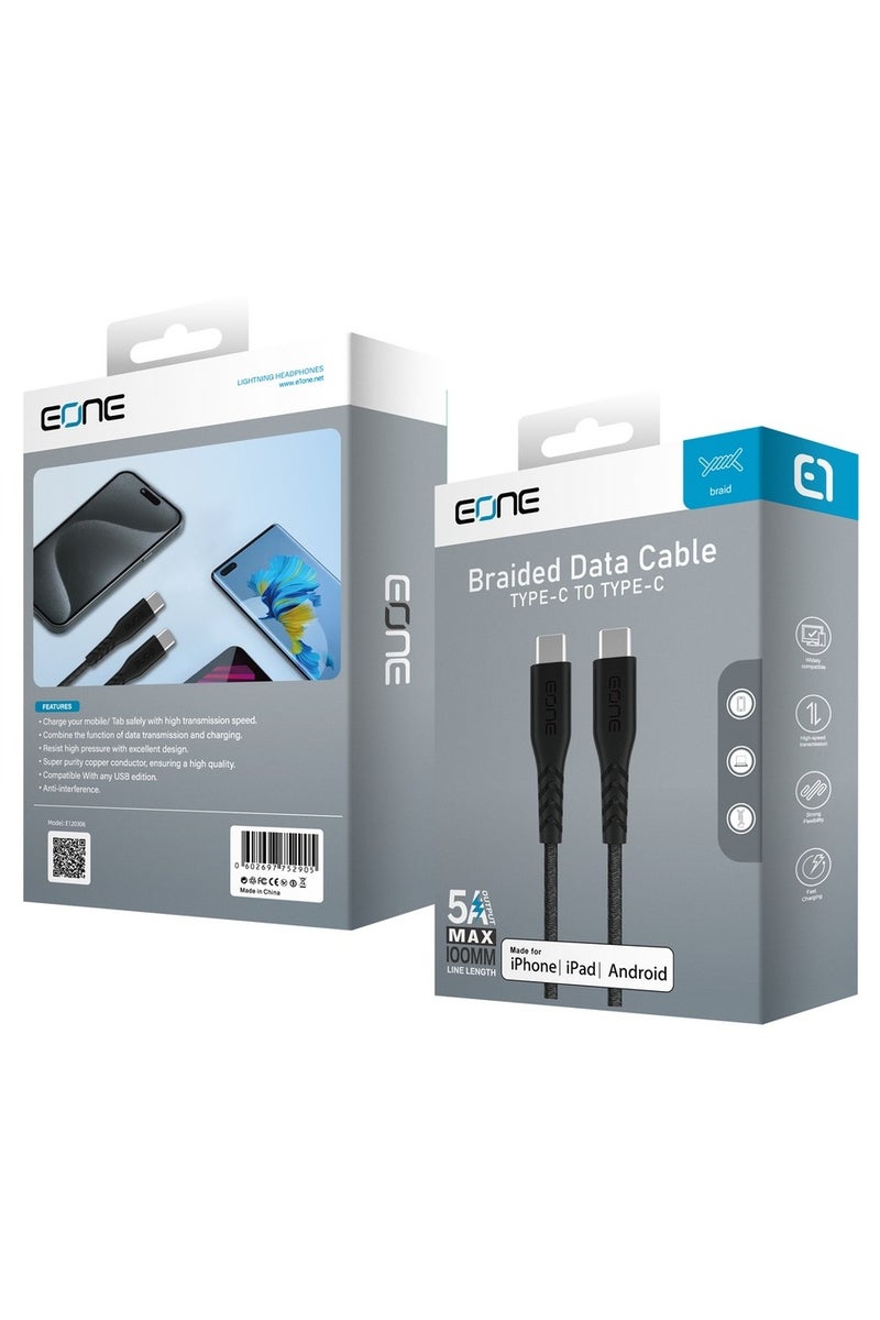 Eone 1.2m Certified USB-C Cable – 100W PD Fast Charging, Durable and Compatible with MacBook, iPad, and iPhone - Image 3