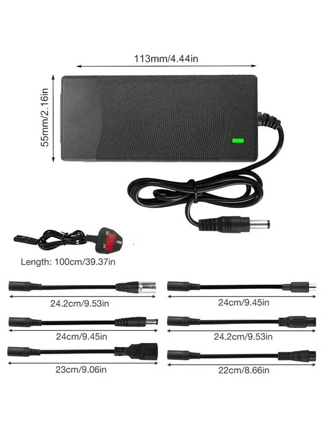 PCOMORE Electric Scooter Charger 42V 2A Fast Charger for 36V Lithium Battery, Universal Electric Scooter & E-Bike Power Adapter with 6 Connectors, Compatible with Xiaomi M365, Segway Ninebot, Hoverboard & Balance Scooter - Image 4