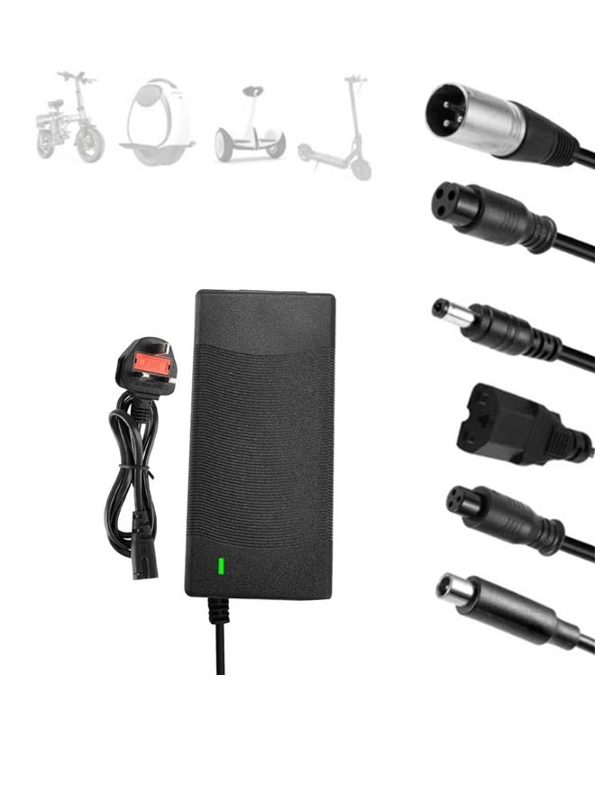 PCOMORE Electric Scooter Charger 42V 2A Fast Charger for 36V Lithium Battery, Universal Electric Scooter & E-Bike Power Adapter with 6 Connectors, Compatible with Xiaomi M365, Segway Ninebot, Hoverboard & Balance Scooter - Image 1