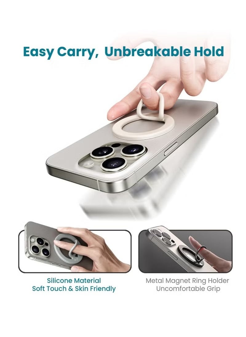 Magnetic Phone Holder Compatible with MagSafe, Silicone Finger Ring – Secure & Comfortable Design - Image 2