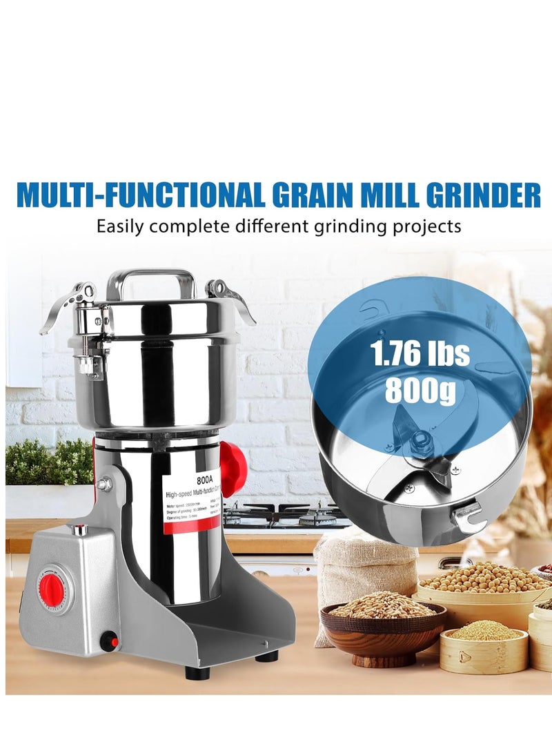 800g Electric Grain Grinder,304 Stainless Steel Powder Grinder, 3000W Ultra-Fine Grinding Technology, 36000RPM, Can Grind Coffee Beans and Grains, Suitable for Home/Restaurant/Hotel  - Image 3