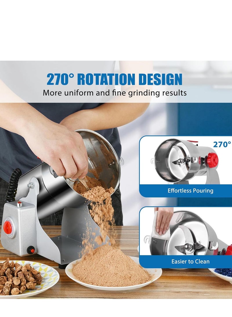 800g Electric Grain Grinder,304 Stainless Steel Powder Grinder, 3000W Ultra-Fine Grinding Technology, 36000RPM, Can Grind Coffee Beans and Grains, Suitable for Home/Restaurant/Hotel  - Image 2