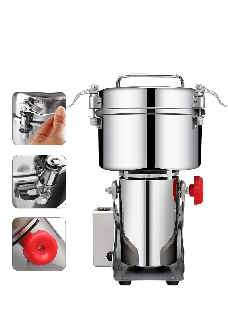 800g Electric Grain Grinder,304 Stainless Steel Powder Grinder, 3000W Ultra-Fine Grinding Technology, 36000RPM, Can Grind Coffee Beans and Grains, Suitable for Home/Restaurant/Hotel  - Image 1
