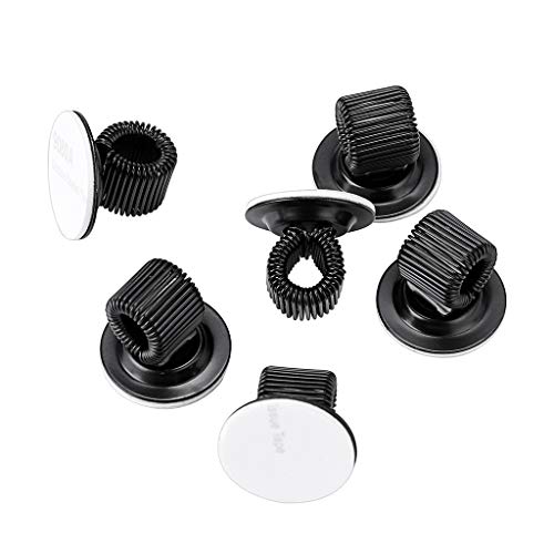 BTSKY ® 6 Pack Black Plating Pen Holder Clips- Self Adhesive Pen Pencil Holder Pen Clip Holder with Adjustable Spring Loop Fit any Size Pens Markers Use in Home Office Whiteboard Kitch Car - Image 2