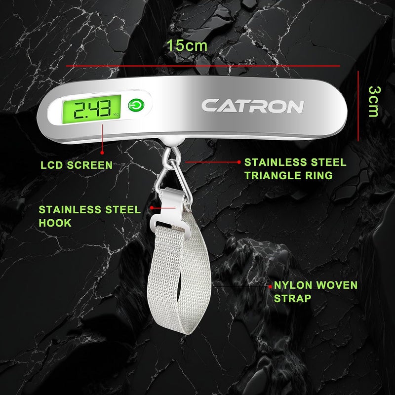 Catron Catron Electronic Metal Digital Weighing Luggage Scale For lights Travel Home Shop Gas Cylinder Portable Hanging Upto 50 Kg Weight Luggage Weight Machine With LCD Display  - Image 5