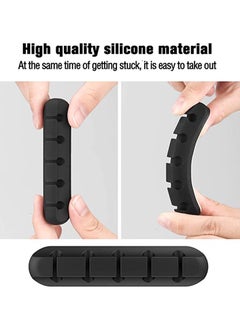 Gzar Gzar Cable Holder Clips 5-Pack Silicone Adhesive Cable Organizers for USB Charging Cords Mouse Wires and Desktop Management Black  - Image 4