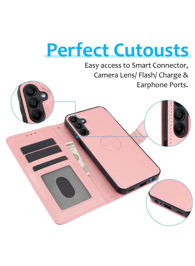 S-TOP Case For Samsung Galaxy A15 5G Calf Texture 2 in 1 Detachable Magnetic Back Cover Leather Case - Image 4