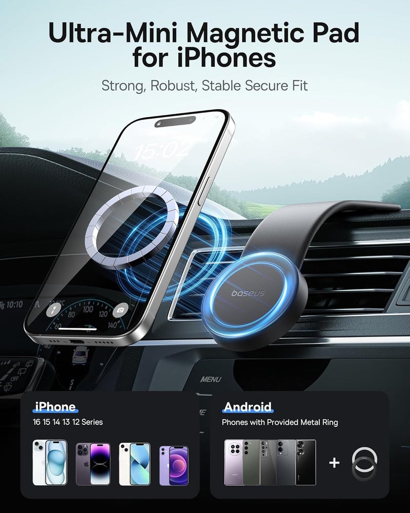 Baseus PrimeTrip C02 Air Magnetic Stick-On Car Mount, Cluster Black - Image 4